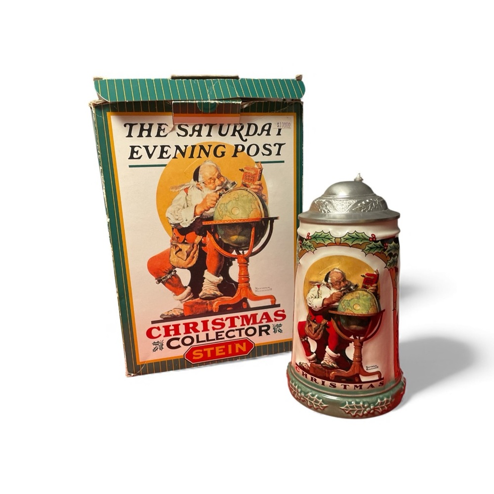 Christmas Collector Beer Stein 1995. 1728/5000 Saturday Evening Post
